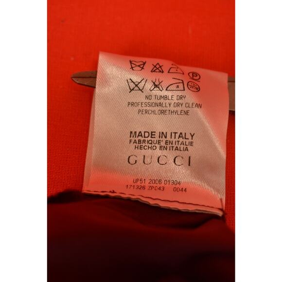 NWT GUCCI WINE COTTON KIMONO SLEEVE BUTTON BELTED MIDI DRESS 42 6 ITALY - Picture 12 of 12